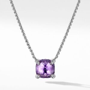 David Yurman Silver Necklace with Purple Gemstone